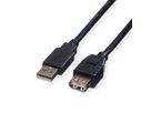 ROLINE USB 2.0 Kabel, Typ A-A, ST/BU, schwarz, 3 m