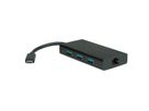 VALUE Convertisseur USB-C - Gigabit Ethernet + Hub