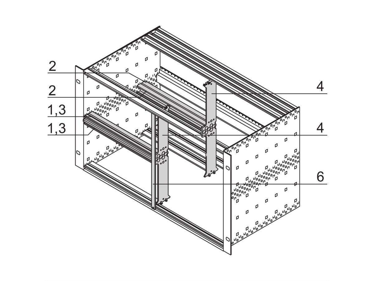 SCHROFF Gemischter Ausbau als Bausatz - AUSBAUSATZ 6HE/3HE 63TE