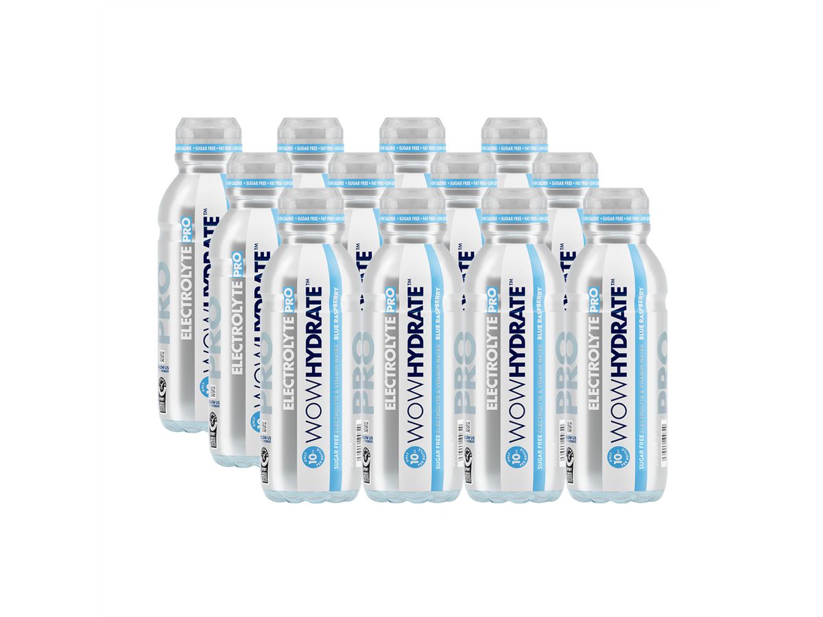 Wow Hydrate ELECTROLYTE PRO - Blue Raspberry, 500 ML, electrolyte, paquet de 12