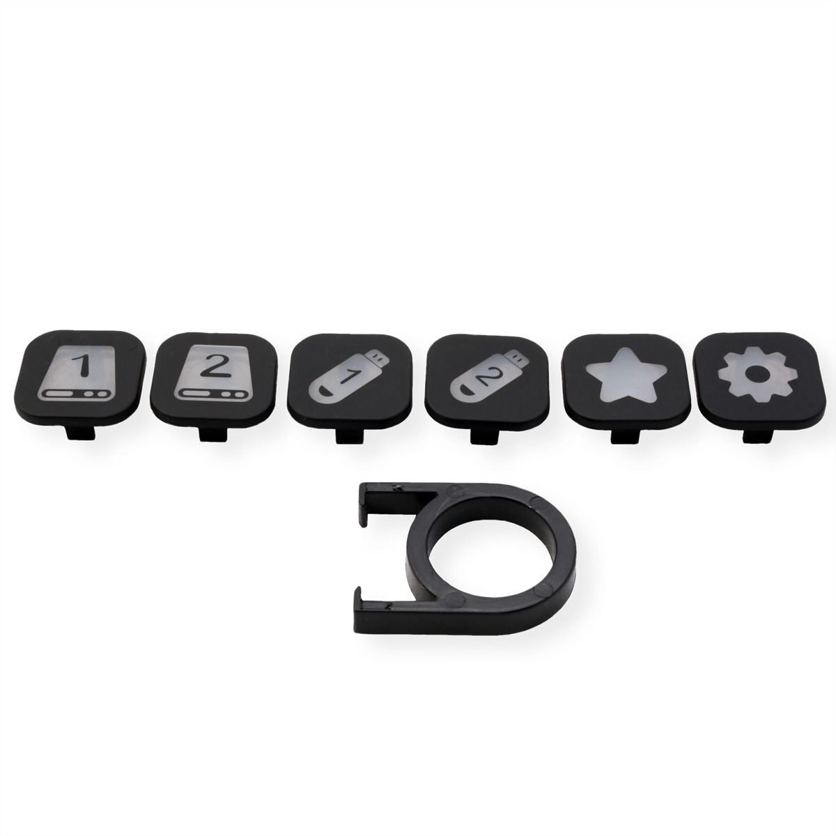 ROLINE Hub USB 3.2 Gen 1, 7 ports, prise type A, boutons interchangeables