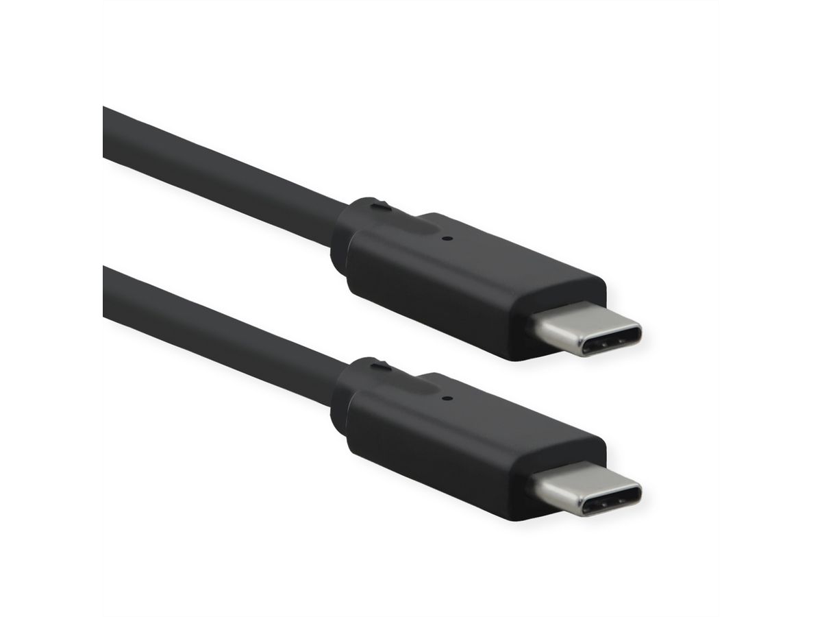 ROLINE USB 3.2 Gen 2x2 Kabel, Emark, C-C, ST/ST, 20Gbit/s, 100W, schwarz, 1 m