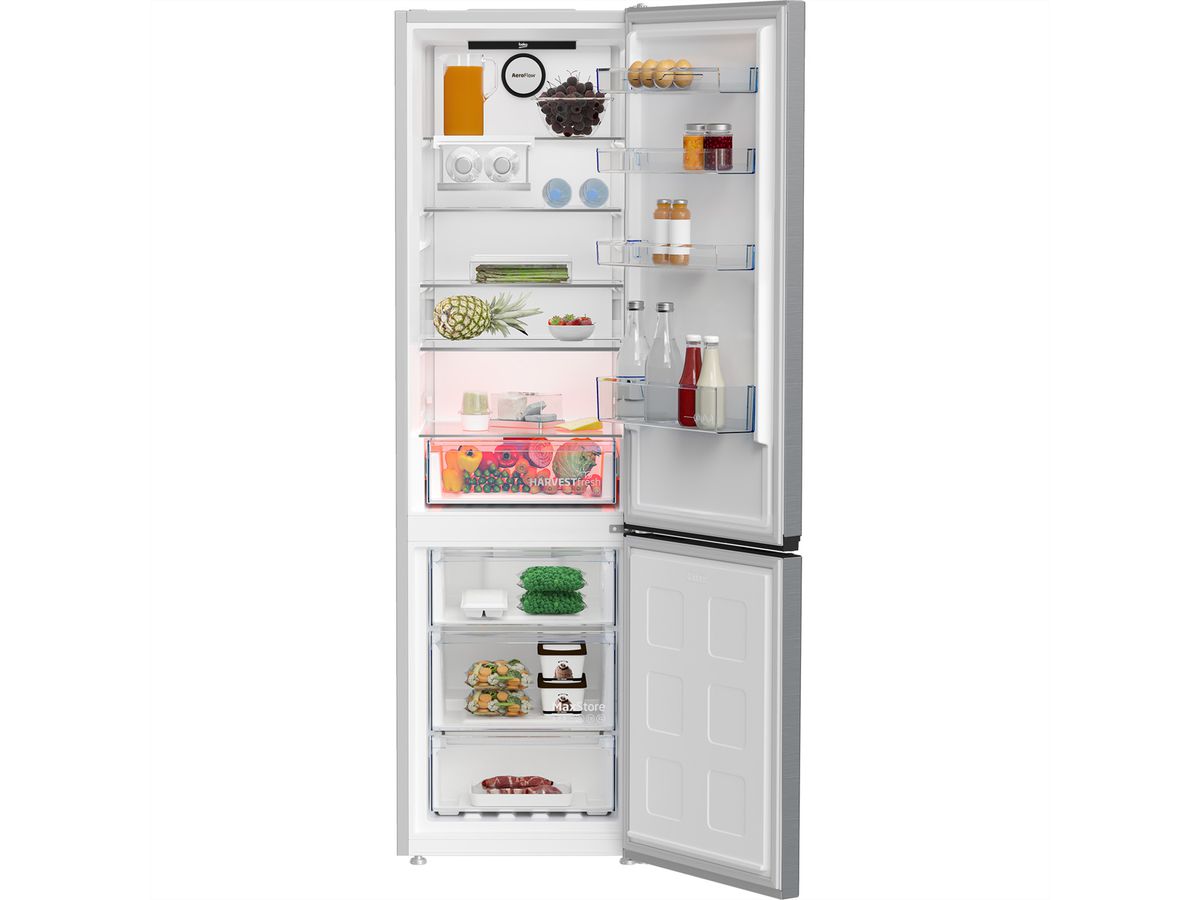 Beko Kühl-Gefrierkombination KG520, 355l, D, Inox