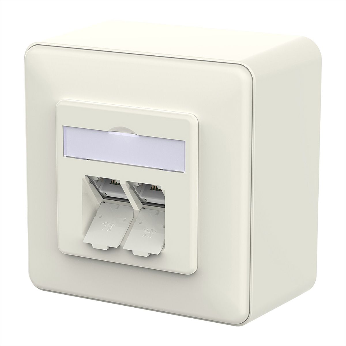 METZ CONNECT E-DAT C6A LSA++ Dose, 2 Port, AP, reinweiß