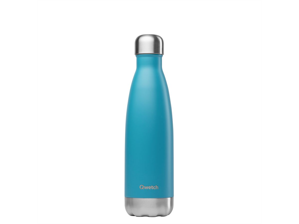 Qwetch Orginals Bouteille en acier isolée, 500ml, bleu turquoise