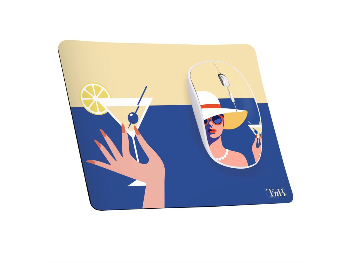 Souris sans fil et tapis de souris T'nB COCKTAIL EXCLUSIV , dans le kit