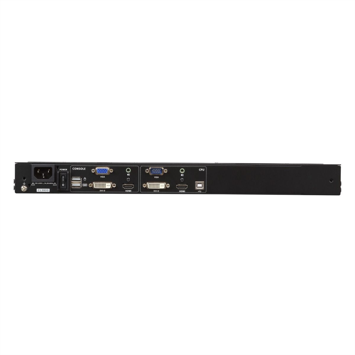 ATEN CL3800NW KVM-Konsole USB HDMI DVI VGA Dual Rail, IT-Layout
