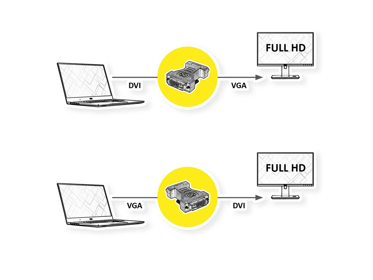 ROLINE Adaptateur DVI M / VGA F