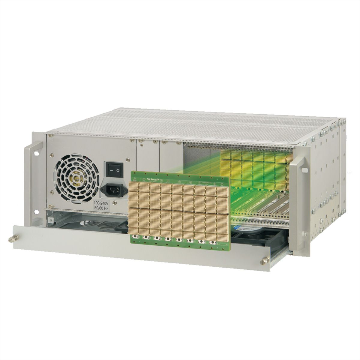 SCHROFF 4 HE, 9 Slot, mit Rear I/O und ATX-Netzgerät - CPCI SERIAL 9SL 4HE REAR I/O