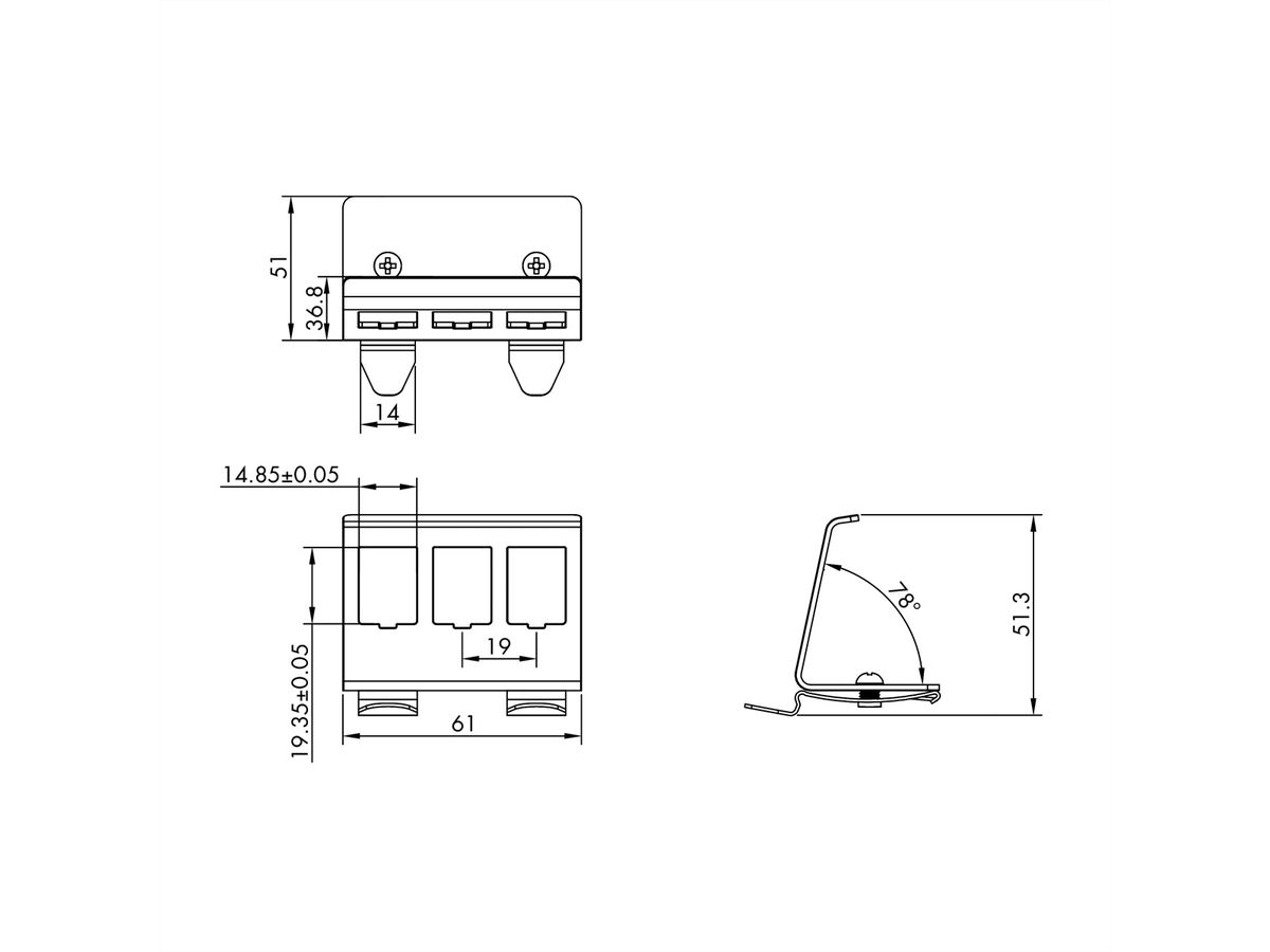 ROLINE Adaptateur pour rail DIN, vide, pour 3 Keystones