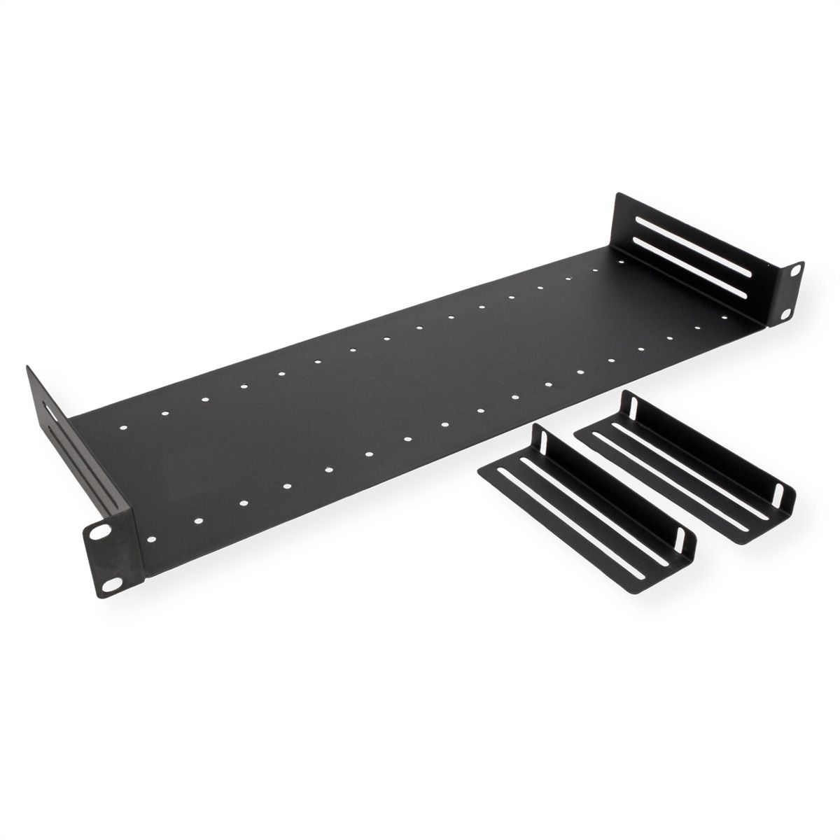 VALUE 19-Zoll-Fachboden mit 2 verstellbaren Teilern, 1 HE, schwarz