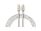 Nedis USB 2.0 Kabel, Typ C-C, ST/ST, 100W, silber, 2m