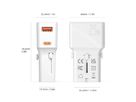 VALUE Chargeur de voyage USB avec prise UK/US/Euro, 2 ports, 1x QC3.0 A + 1x C (PD), 25W