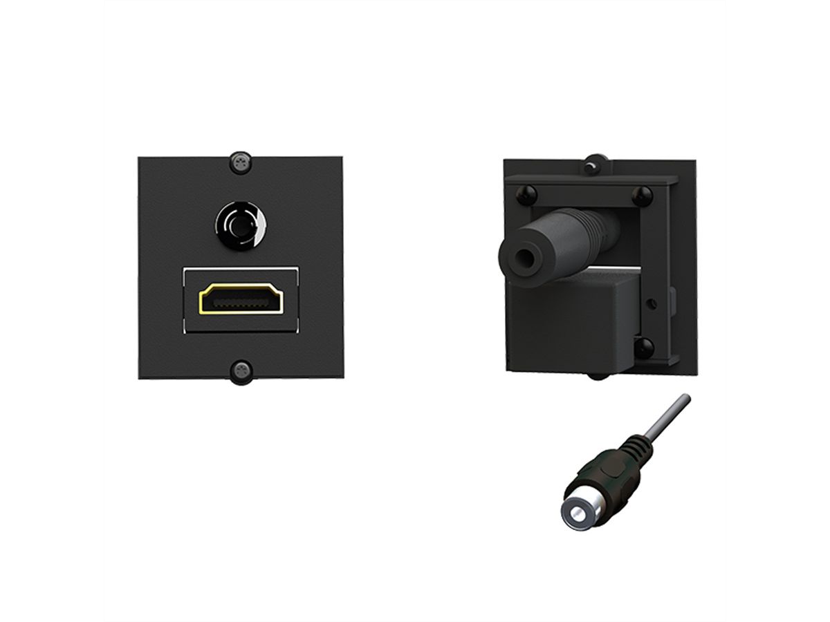 BACHMANN Rahmen 1xHDMI 90°+1xMiniklinke