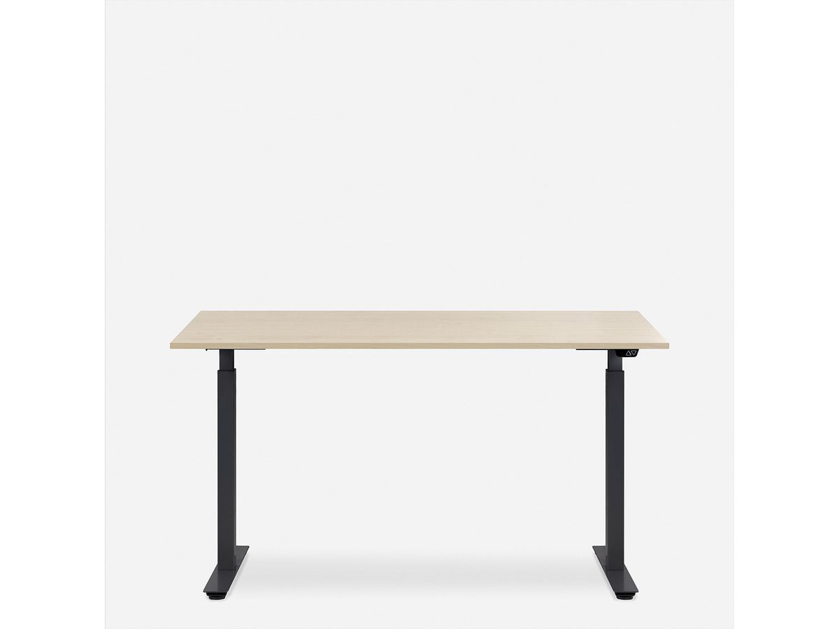 WRK21 Bureau Smart 160 x 80 cm, Hauteur réglable, Mandal érable / Noir