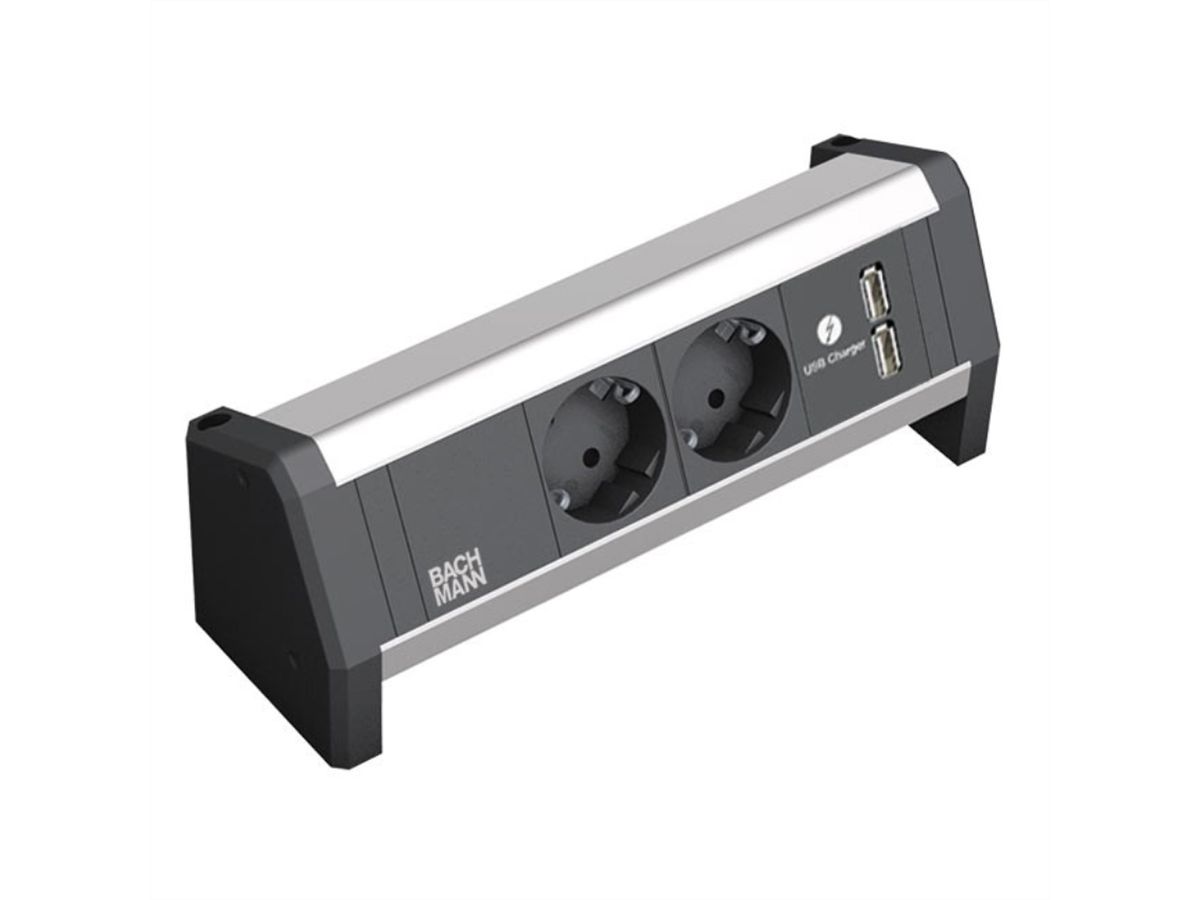 BACHMANN DESK 2x contact de protection 1x USB Charger