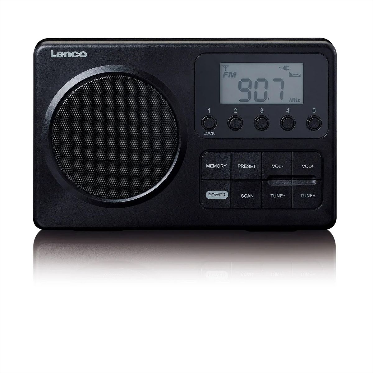Radio FM compacte Lenco MPR-035BK, FM, 20 présélections, LCD
