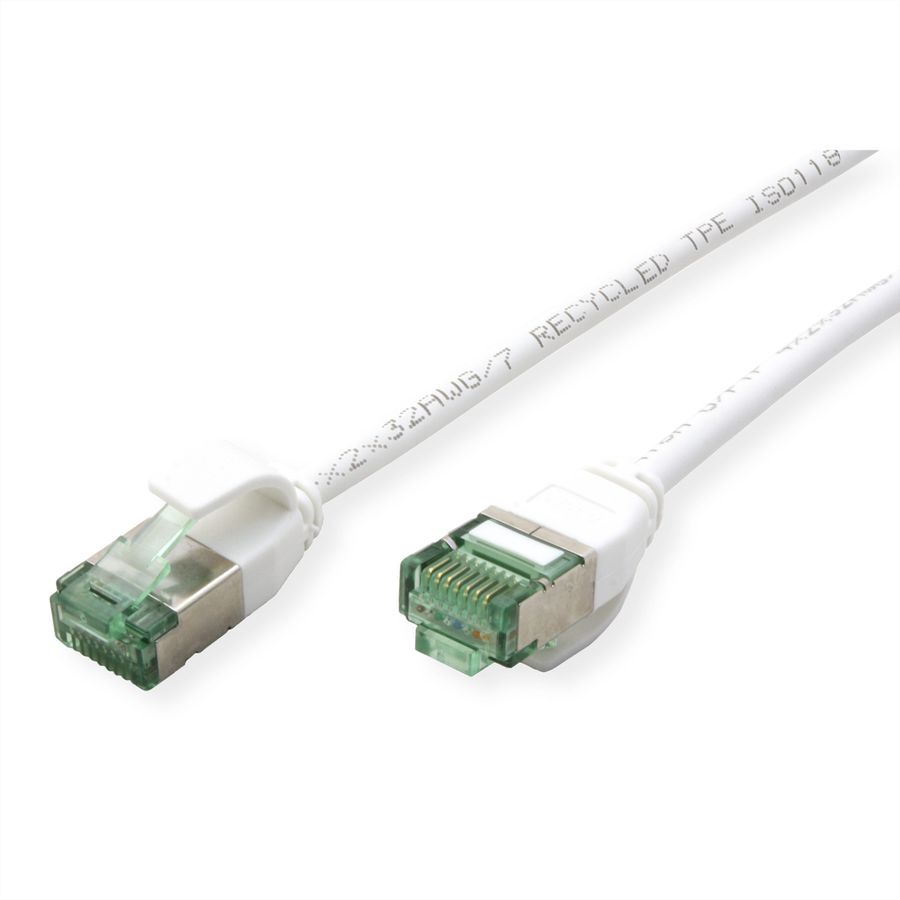 ROLINE RM Cordon DataCenter U/FTP Cat.6A (Classe EA), slim, blanc, 5 m