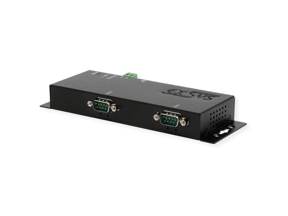 EXSYS EX-6112-2 Ethernet zu Seriell 2 x RS-232 mit 9 Pin Stecker