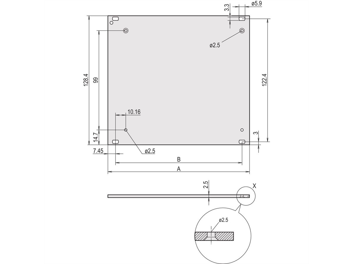 SCHROFF Frontplatte mit Griff - FRONTPLATTE M.GRIFF 3HE 14TE