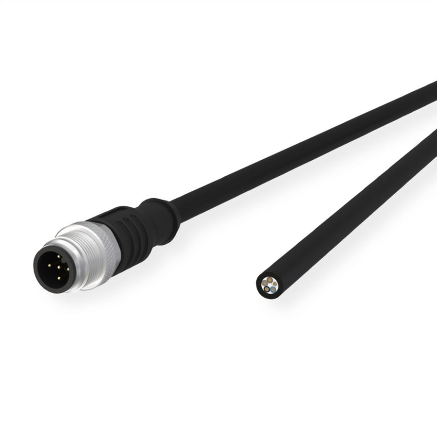 METZ CONNECT Sensor-/Aktorltg., M12-ST A-kodiert, gerade-freies Ende, ungeschirmt, 5polig, PUR, 5 m