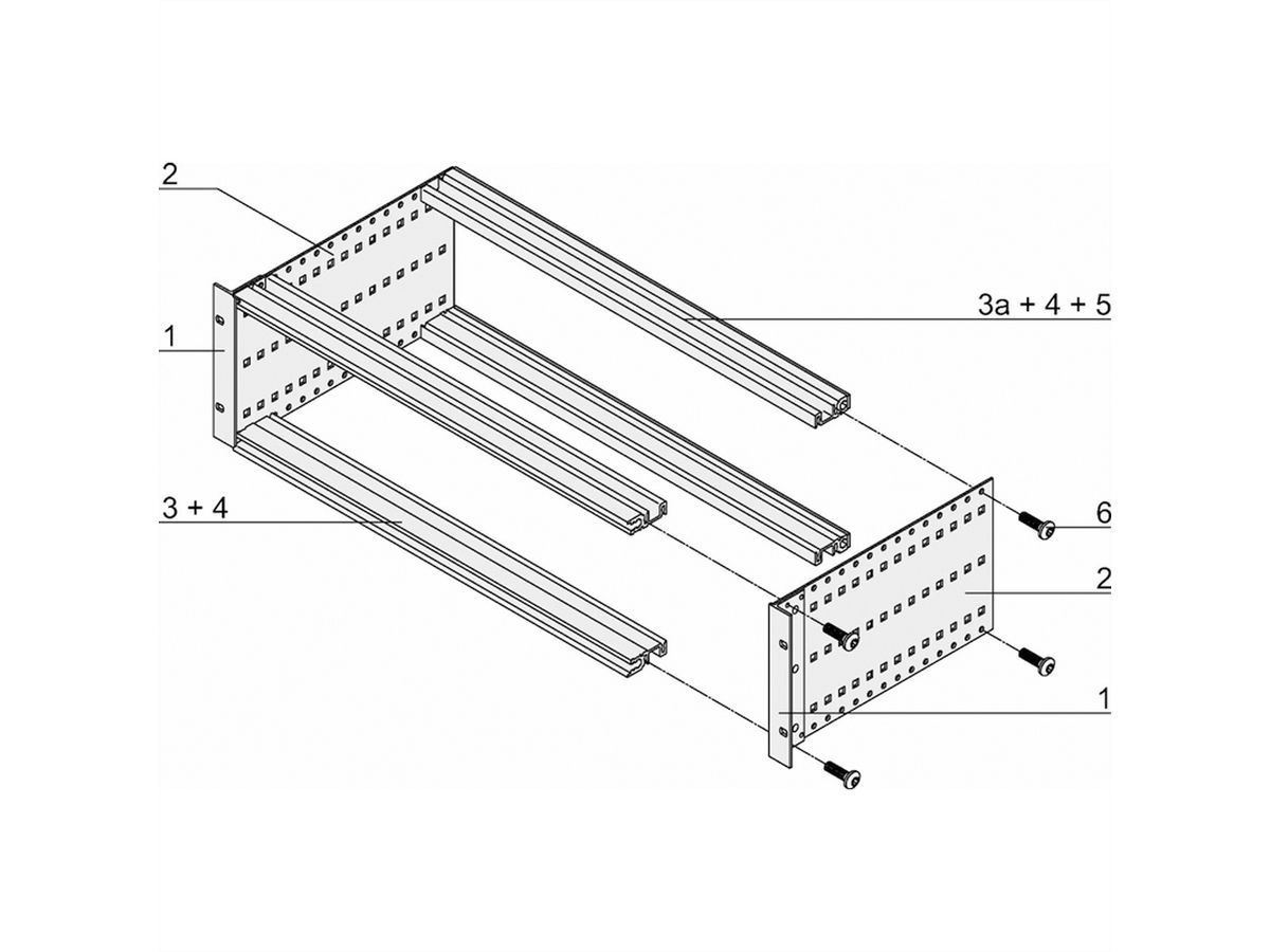 SCHROFF Bausatz, ungeschirmt, "heavy", zur Backplanemontage - BGTR PRO H 3HE 84TE 175T KD