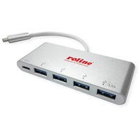 ROLINE Hub USB 3.2 Gen 1, 4 ports, type C, 1 port PD