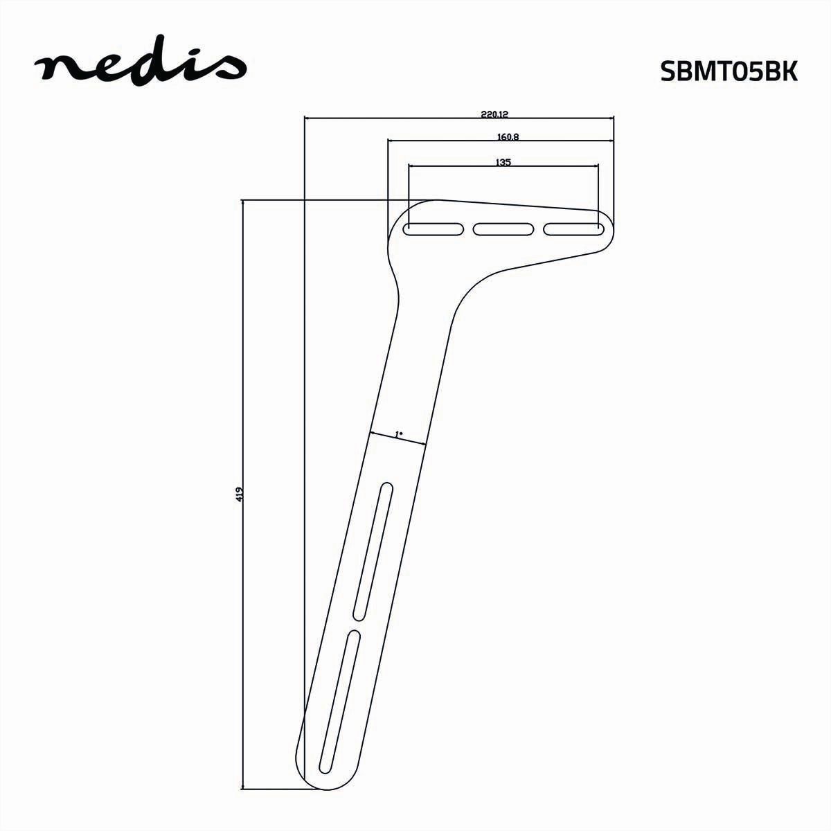 Nedis Soundbar-Halterung universal 15 kg schwarz, TV-Befestigung, 32–65", Stahl