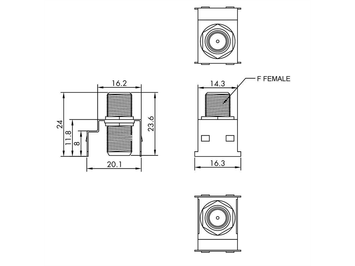 ROLINE Coupleur Keystone RCA, métallique, rouge