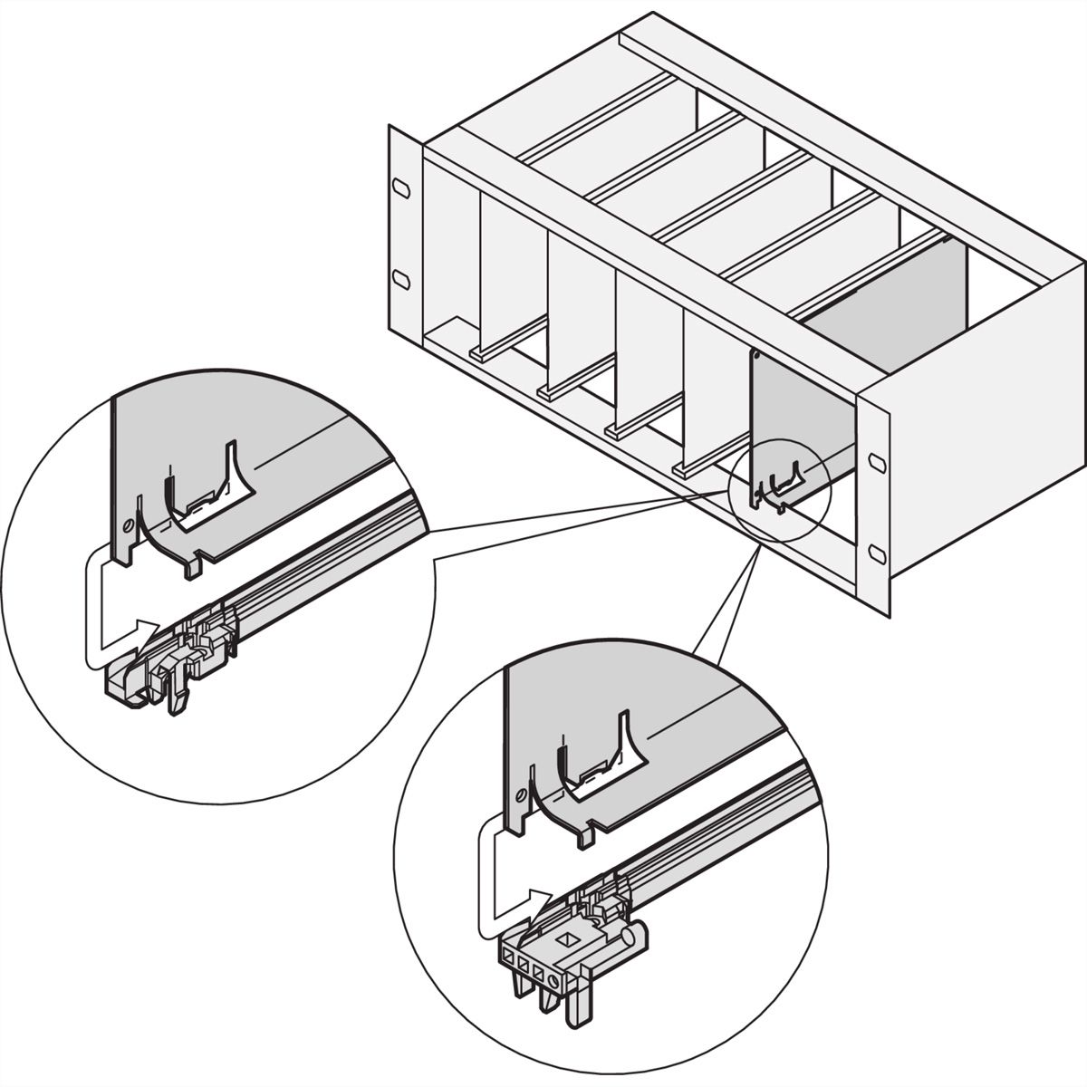 Déflecteur d'air SCHROFF sans panneau frontal, 6 U, 4 CV, profondeur 220 mm