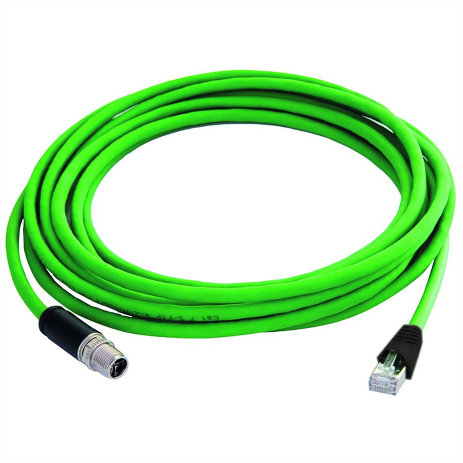 TELEGÄRTNER STX M12x1-RJ45 VL codé X Cat.6A, CP01CP05B-SFTP2607C7-1PUR-A1000 , 10 m