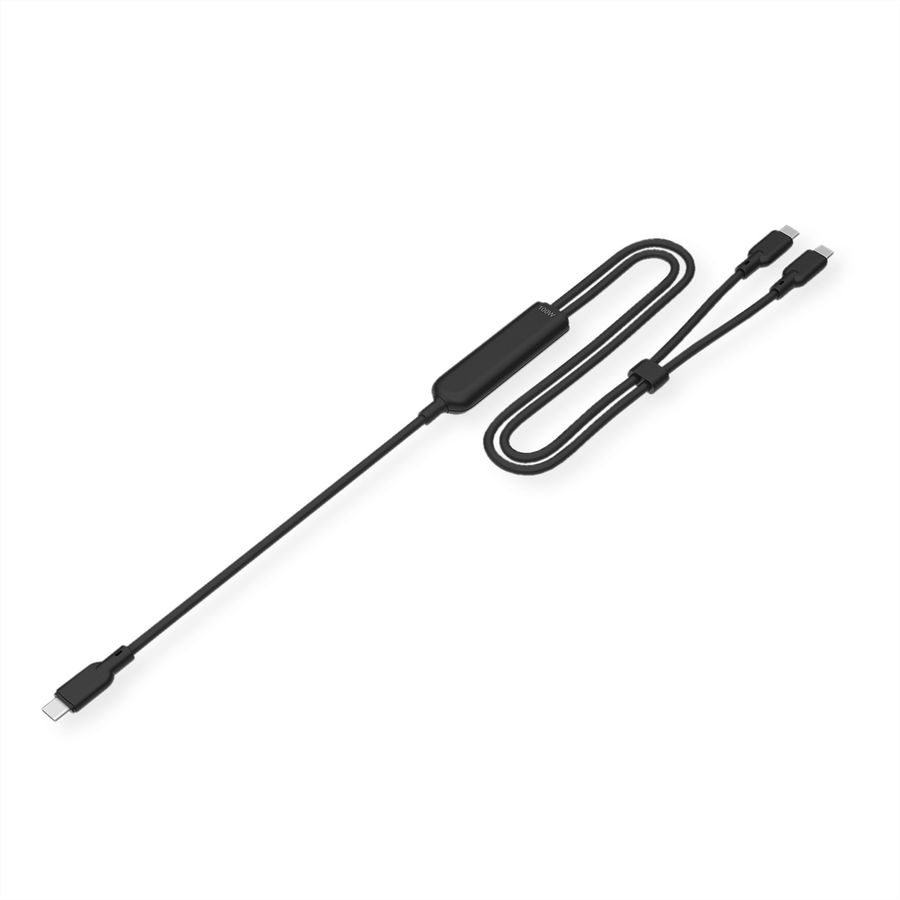 VALUE Câble de chargement USB2.0 en Y, Type C vers 2x C, M/M, max. 100W, noir, 1,8 m
