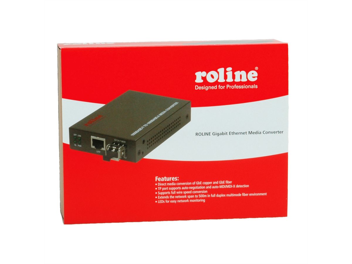 ROLINE Convertisseur Gigabit, RJ-45 - LC (avec module mini-GBIC)