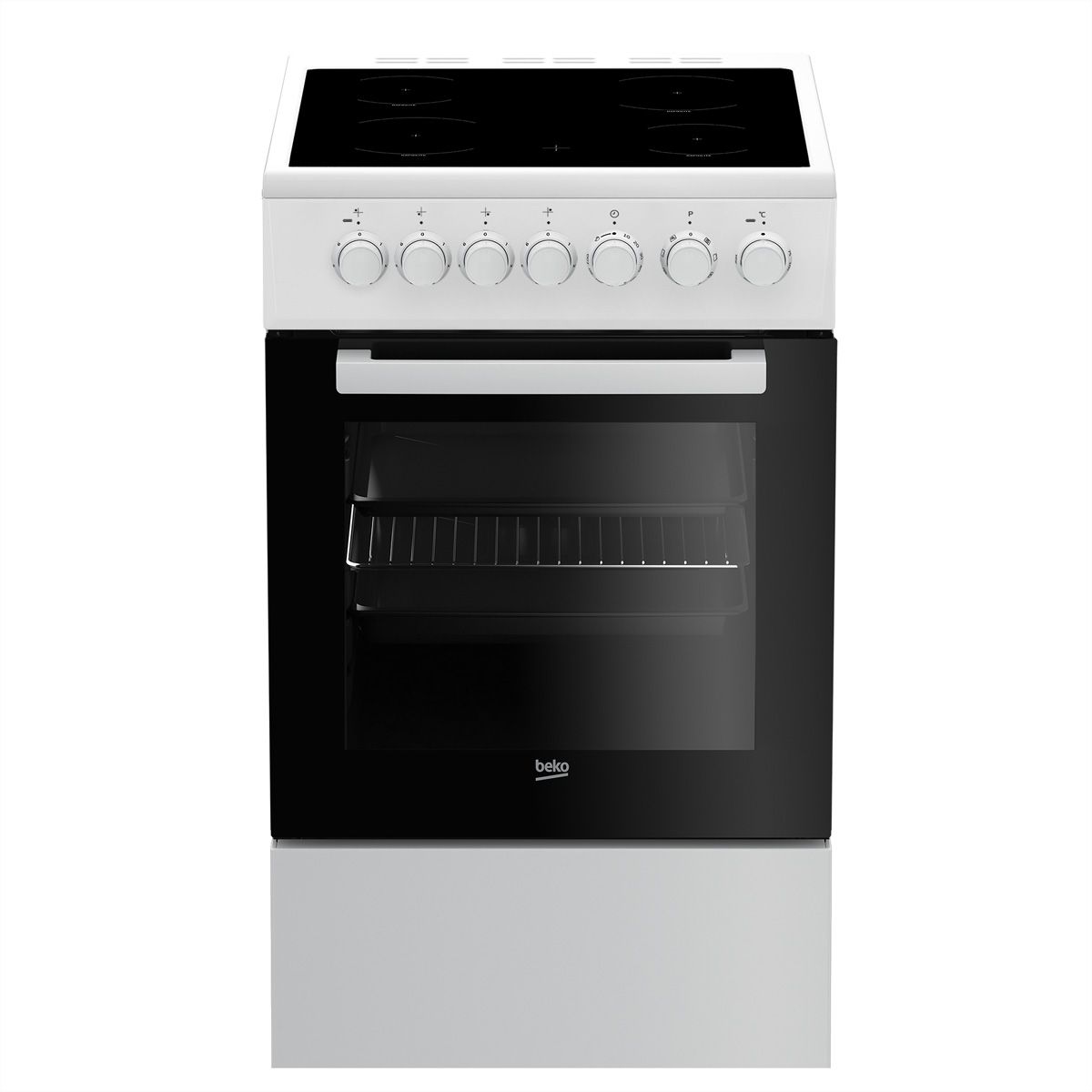 Beko Elektroherd FSM57100GW Elektroherd mit Glaskeramik-Kochfeld