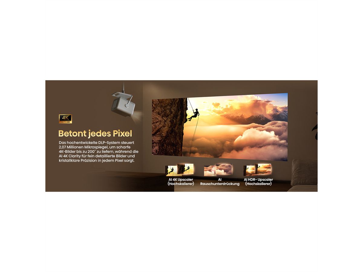 Hisense Laser Beamer M2-Pro , 65"-200", 1300AL, 4K