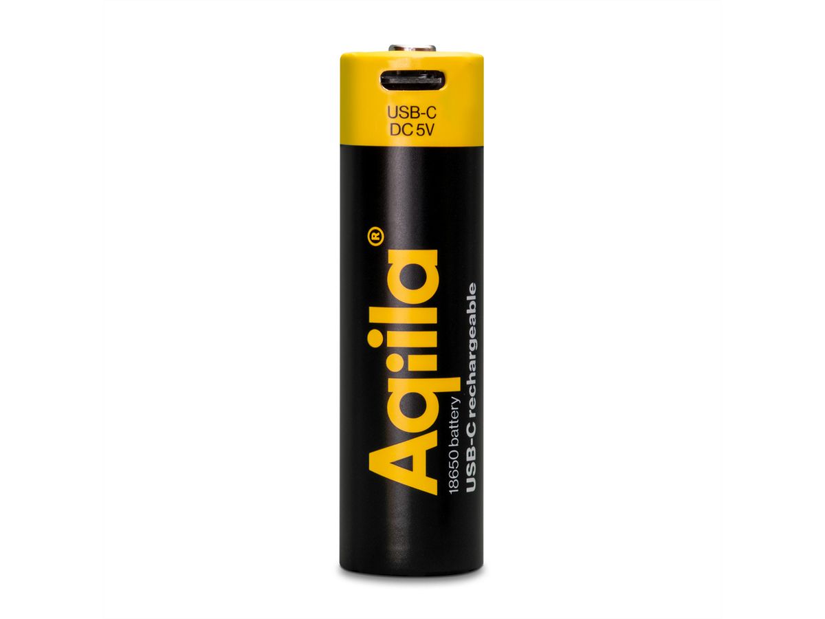 Aqiila USB-C Batterie 18650 1x, 2000 mAh, 3,7V