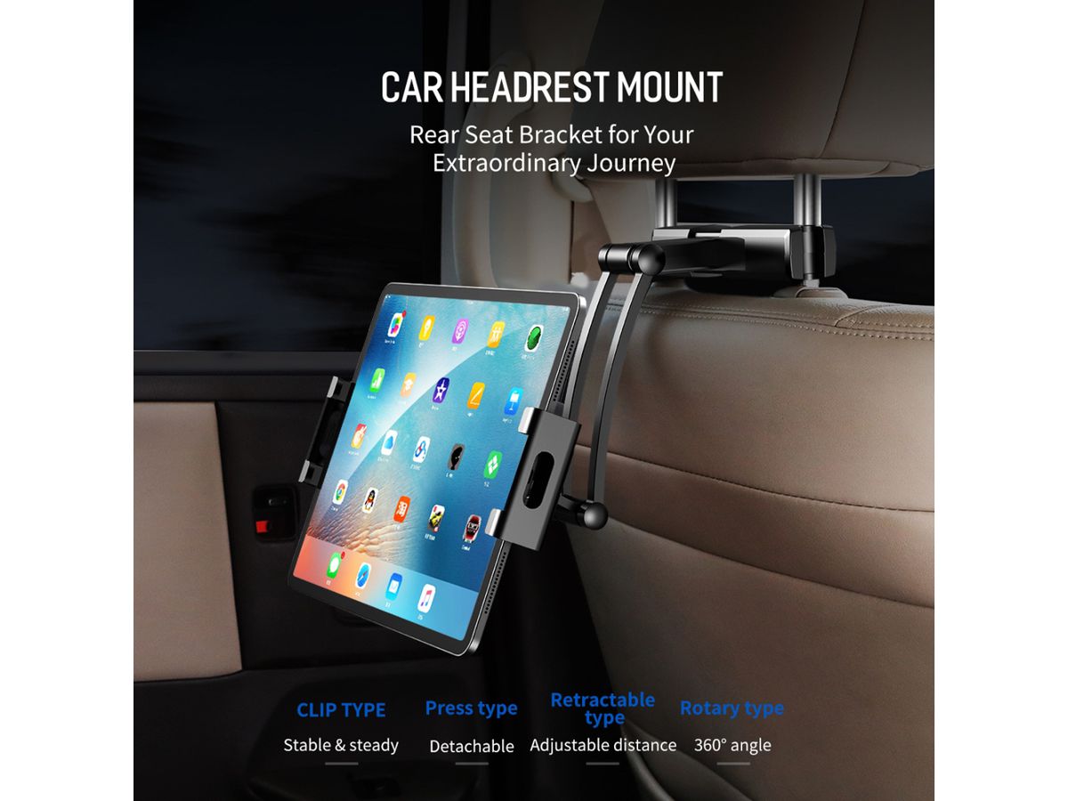 Rock Autohalterung für Handy & Tablett für Kopfstütze, Grösse 12,5 - 19 cm  - SECOMP AG