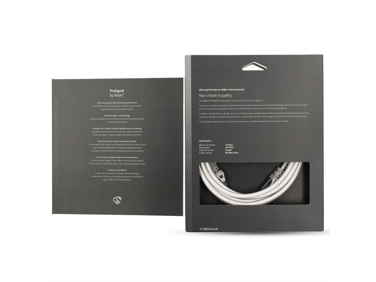 Nedis Patchkabel Cat.6A S/FTP, weiss, 3.0m