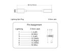 ROLINE Adaptateur Type 8 pin - 3,5mm Audio, M/F, 0,13 m