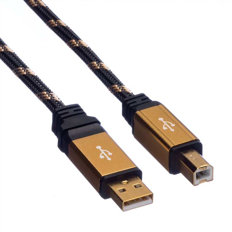 ROLINE GOLD USB 2.0 Kabel, Typ A-B, 1,8 m