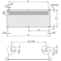 Panneau arrière SCHROFF pour RatiopacPRO/PropacPRO, perforé, blindage rétrofit, textile, 6 U, 63 CV