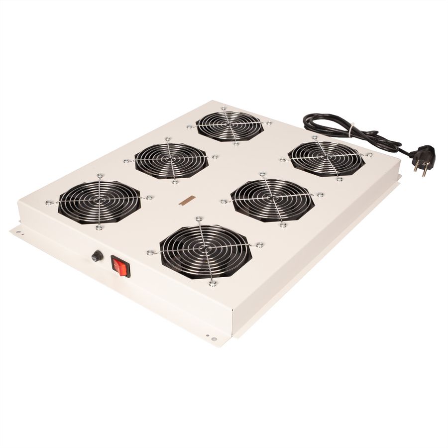 ROLINE 19-Zoll Dachlüftereinheit 6 Lüfter, ON/OFF für Serverschrank der PRO Serie grau