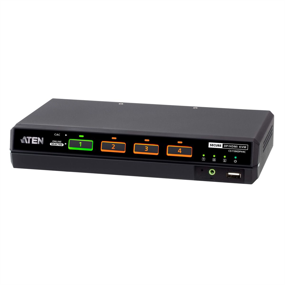 ATEN CS1184DPH4C 4-Port USB 5K DP/HDMI, Single Display Universal Secure KVM Switch mit Cardreader