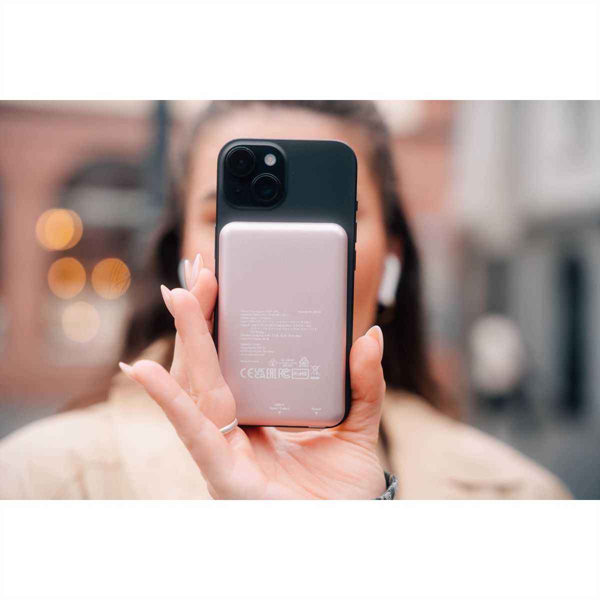 Verbatim Powerbank 5000 mAh Pink, 15W, PD20W, USB-C