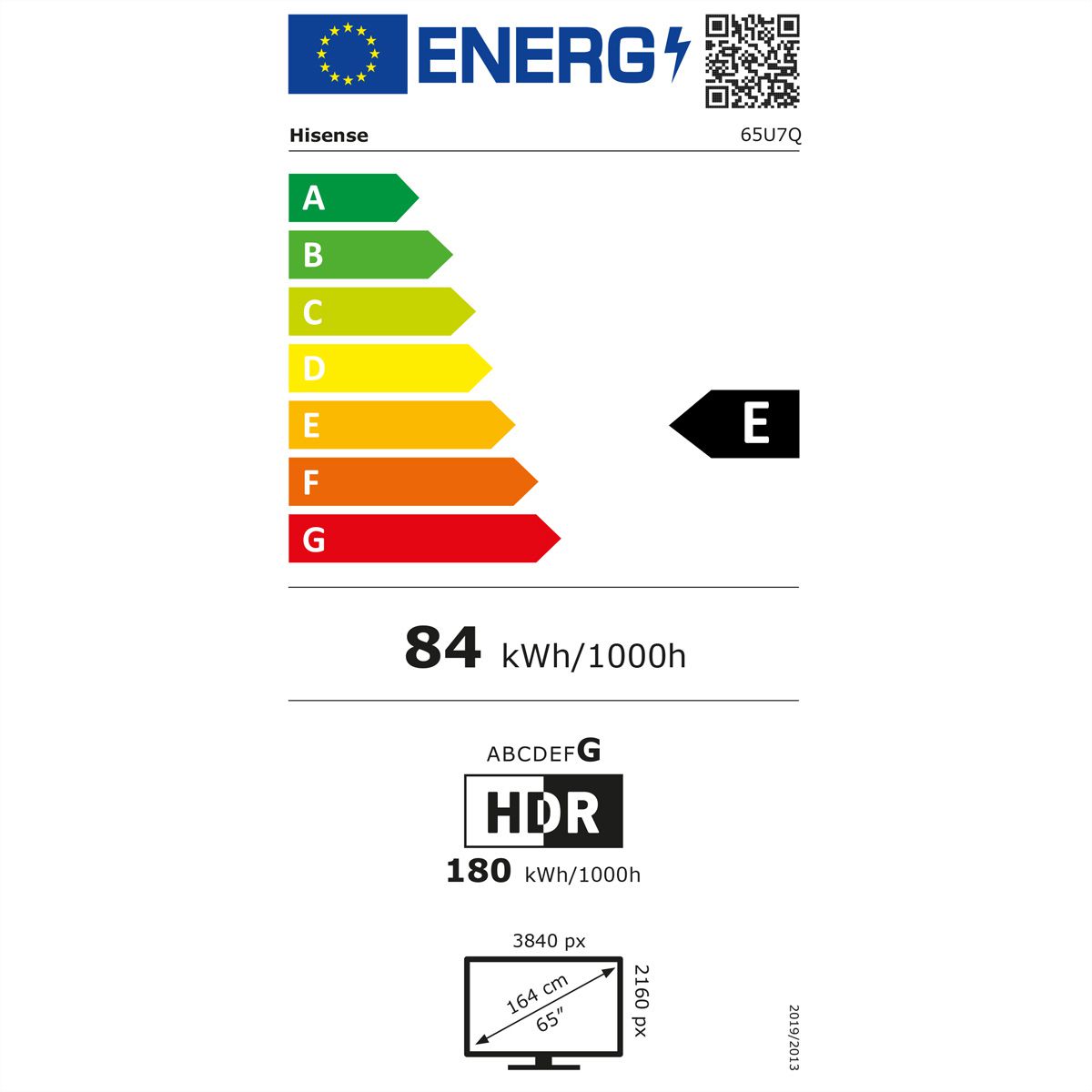 Hisense TV 65U7Q 65" , Mini-LED 4K, 144Hz, 900 Nits