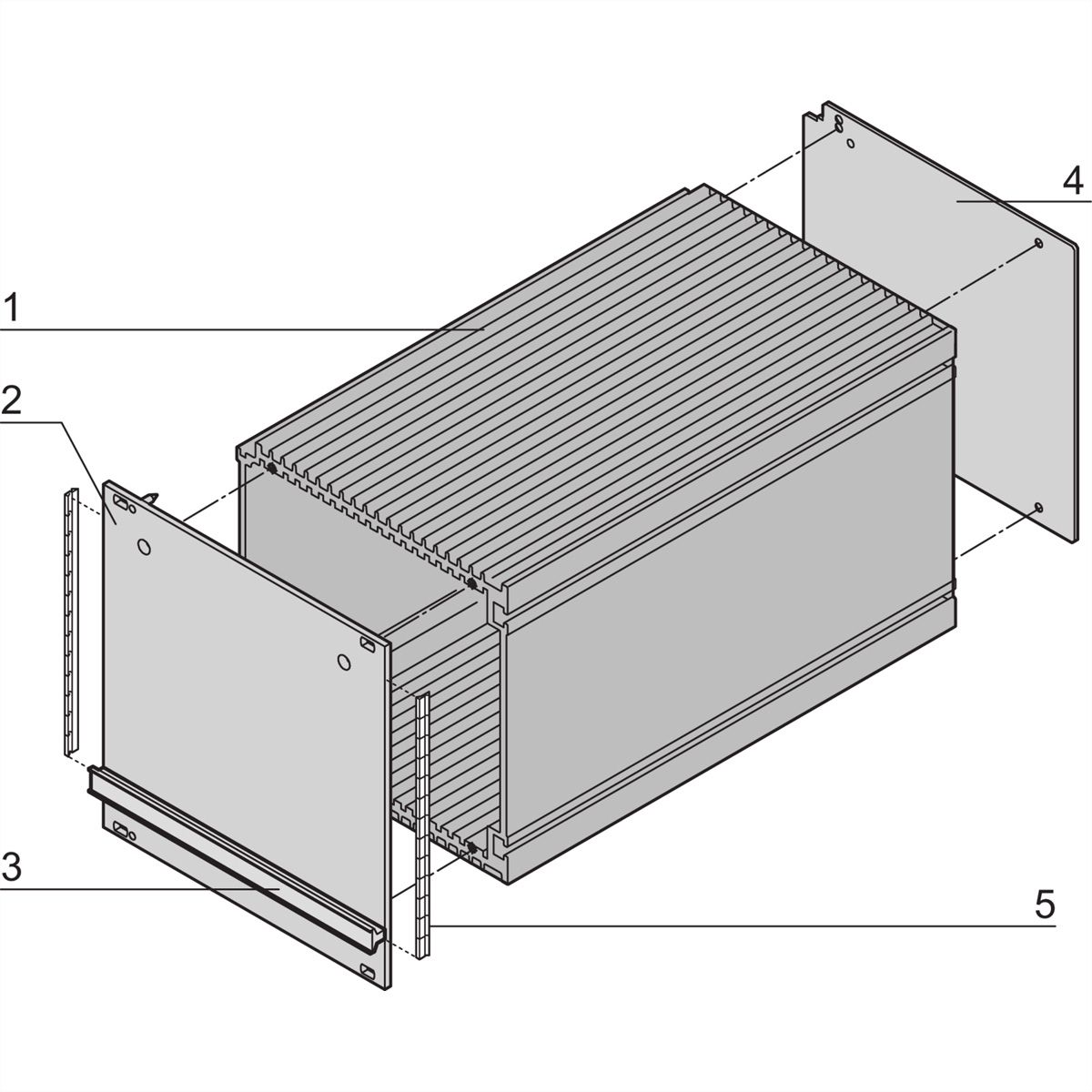 Kit de tubes de l'unité enfichable de type SCHROFF, blindé, 3 U, 14 HP, 227 mm