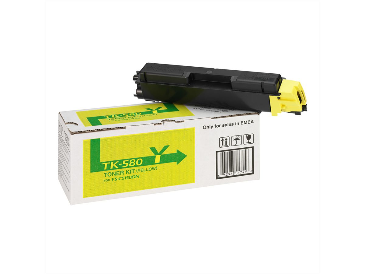 KYOCERA TK-580Y, Toner, jaune pour 2.800 pages, Kyocera Mita KYOCERA FS-C5150DN