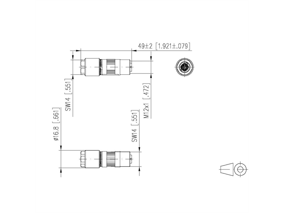 METZ CONNECT M12 connecteur codage X IP67, confectionner sur site