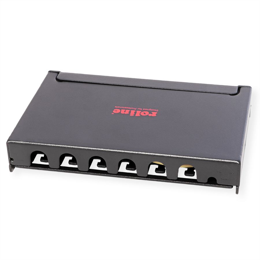 ROLINE Mini-Patchpanel, Cat.6A (Class EA), 6x RJ45, 0,5HE, geschirmt, schwarz