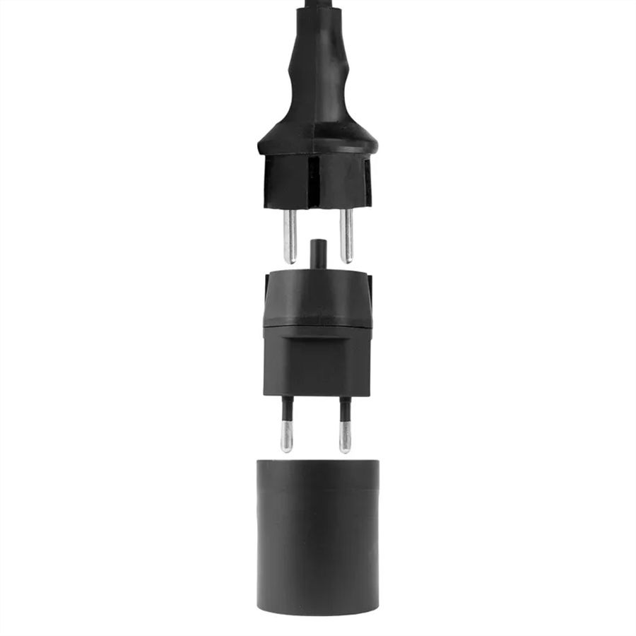 Steffen FIX Adapter DE/CH, CEE7/17 T11 2-polig dezentral schwarz